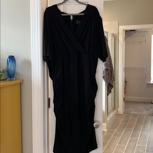 Nicole Miller black ruched bodycon dress